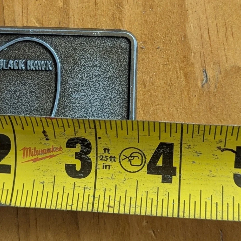 Vintage Black Hawk UH 60A Helicopter Belt Buckle Eagle Metal Aviation Pewter